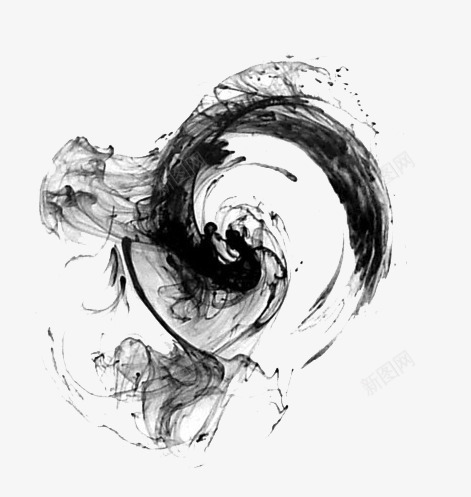水墨泼墨旋窝png免抠素材_88icon https://88icon.com 个性 创意 旋窝 水墨 泼墨