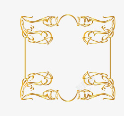 中国风花纹金色边框素材
