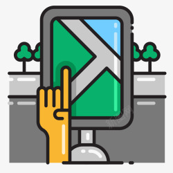 卡通简约线条定位导航装饰素材