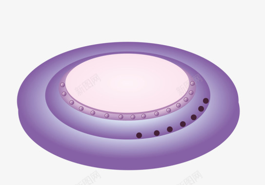 紫色科幻飞船图案矢量图图标图标