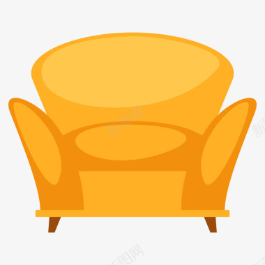 黄色卡通沙发图标图标