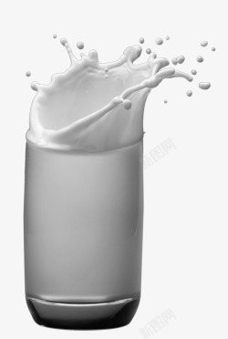 从杯子里喷洒出来的牛奶素材