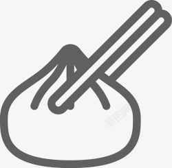 整包筷子筷子夹起包子图标高清图片