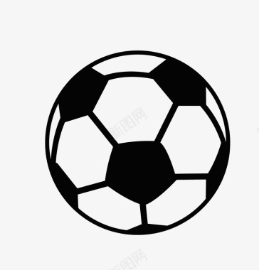 卡通黑白色足球标识矢量图图标图标