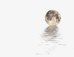 摄影创意合成在水上的月亮素材