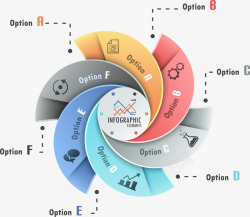 彩色扇形信息矢量图素材