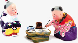 中国风陶瓷小人装饰素材