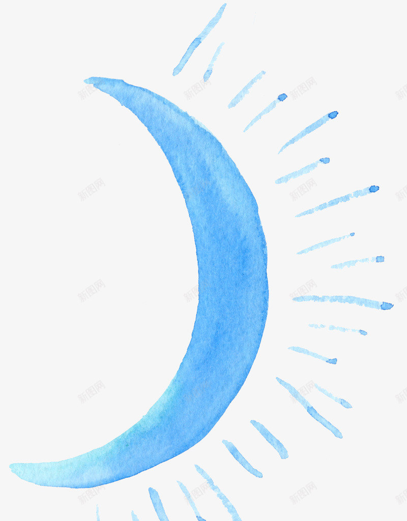 彩绘发光的月亮png免抠素材_88icon https://88icon.com 卡通手绘 发光 彩绘 月亮 蓝色 装饰图案 装饰月亮