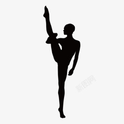 个性高雅的芭蕾跳舞剪影矢量图素材