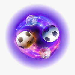 紫色炫彩个性足球造型素材
