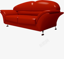 红色舒适沙发素材
