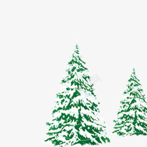积雪的树png免抠素材_88icon https://88icon.com 树木 积雪冬天 绿色