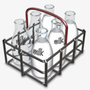 奶瓶装满牛奶的篮子图标图标