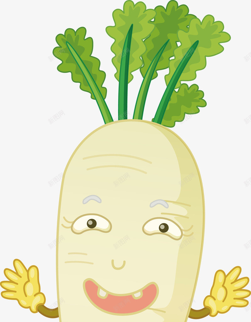 白萝卜png免抠素材_88icon https://88icon.com 卡通 漫画 蔬果