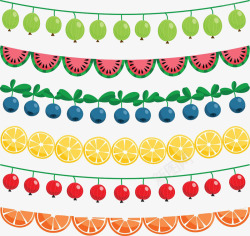 西瓜柚子水果彩旗高清图片