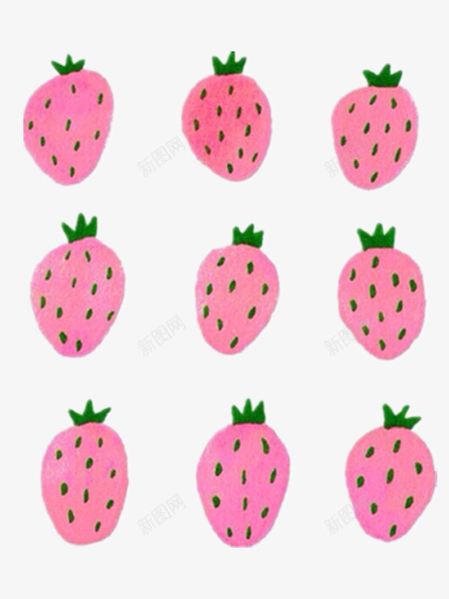 韩国手绘草莓png免抠素材_88icon https://88icon.com 好看的草莓 手绘 漂亮的草莓 粉色的草莓