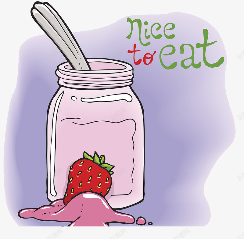 草莓味酸奶png免抠素材_88icon https://88icon.com 手绘酸奶 水果 牛奶矢量图 瓶子 草莓