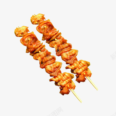 撸肉串美味黄色肉串食物图标图标