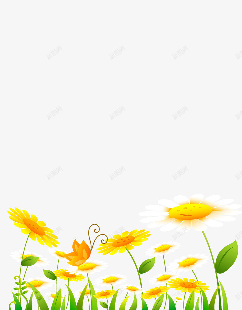 黄色菊花矢量图ai免抠素材_88icon https://88icon.com 花卉 花朵 菊花 黄色 矢量图