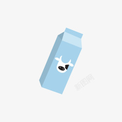 一盒蓝色的牛奶素材