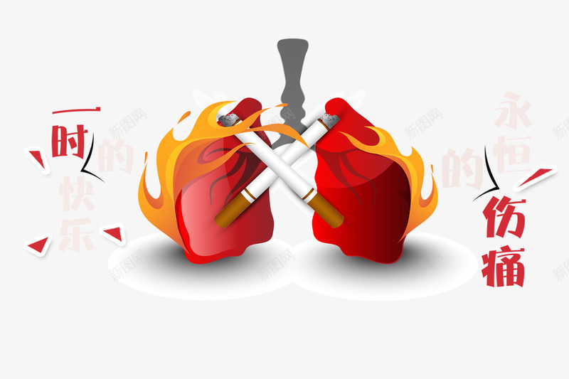 禁止吸烟psd免抠素材_88icon https://88icon.com nosmoking 伤害 漫画 烟头 禁止吸烟 红肺
