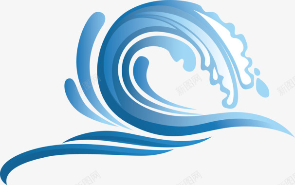 创意波浪可爱水浪图标图标