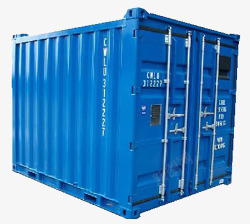 一个蓝色简约集装箱素材