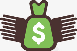 金融信息图表绿色钱袋子矢量图高清图片