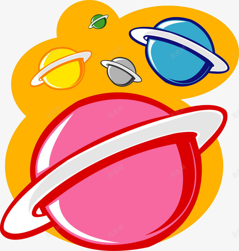 探索宇宙png免抠素材_88icon https://88icon.com 卡通 星球 火球 色彩 行星 装饰