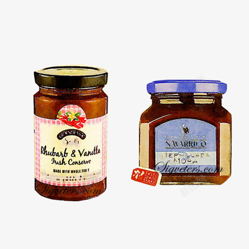果酱手绘画片png免抠素材_88icon https://88icon.com 果酱 玻璃瓶 甜味 色彩画 调味