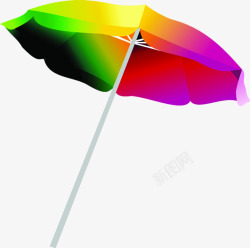 多彩颜色太阳遮阳伞手绘素材
