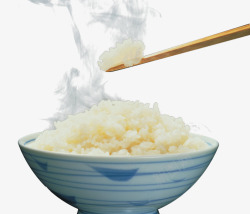 冒热气的白色大米饭素材
