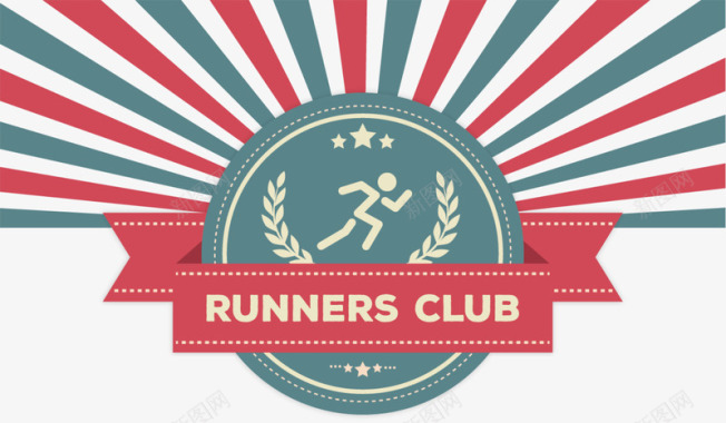 运动跑步俱乐部矢量图图标图标