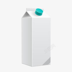 扁平白色牛奶盒矢量图素材
