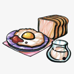 营养早餐手绘画片素材
