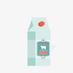 简约风牛奶盒卡通手绘一盒简约风格的牛奶盒素高清图片
