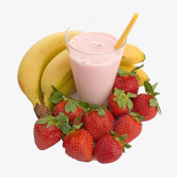 酸奶和草莓素材