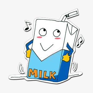 牛奶png免抠素材_88icon https://88icon.com MILK 包装 卡通 牛奶 纸盒 音乐