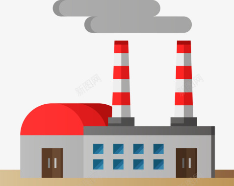 房子工厂废气排放图标图标