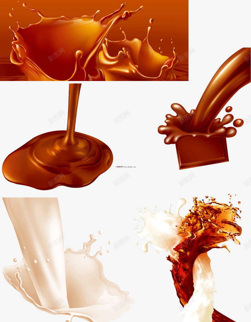 巧克力牛奶背景装饰png免抠素材_88icon https://88icon.com 巧克力 滴落 牛奶 背景装饰