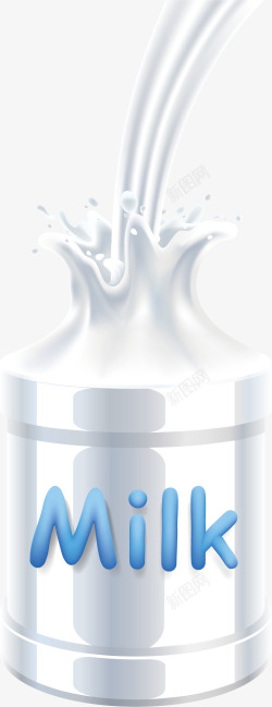 手绘牛奶矢量图素材