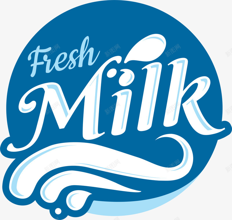 蓝色milk标签png免抠素材_88icon https://88icon.com milk 免抠PNG 新鲜 标签 牛奶 蓝色 装饰图案 饮料