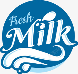 蓝色milk标签素材