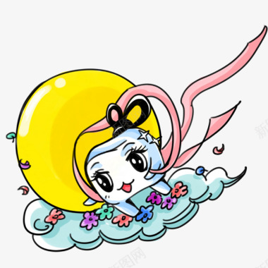 喜迎中秋节嫦娥月亮图标图标