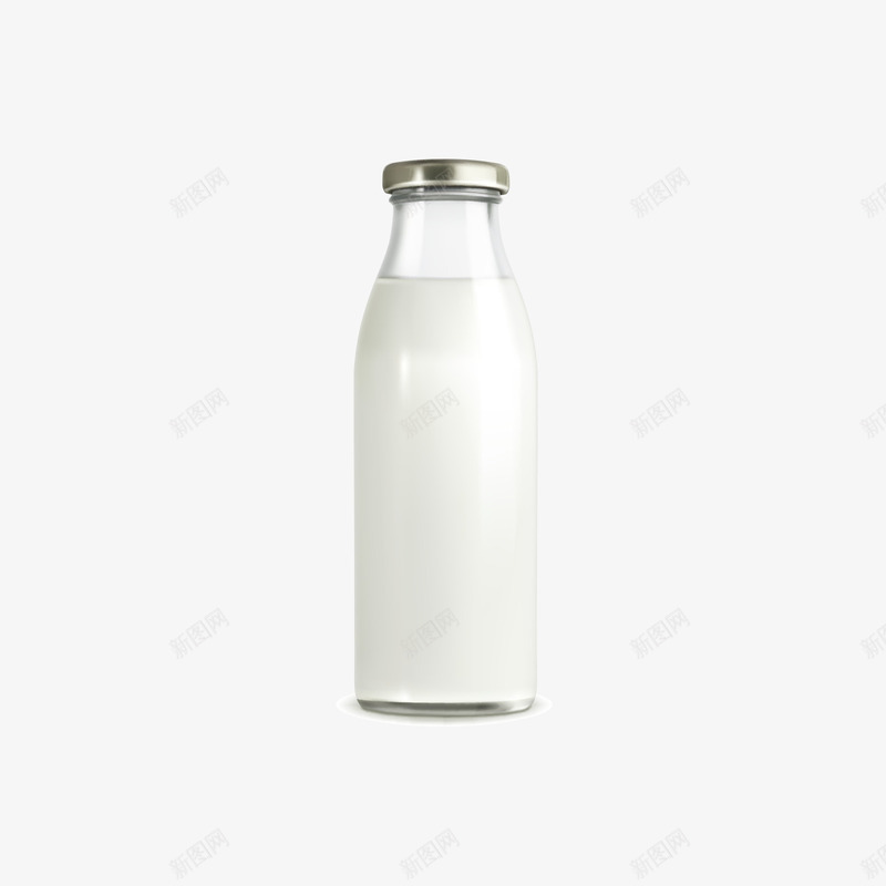 白色瓶装牛奶矢量图ai免抠素材_88icon https://88icon.com 牛奶 瓶装 白色 饮料 矢量图