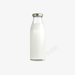 白色瓶装牛奶矢量图素材