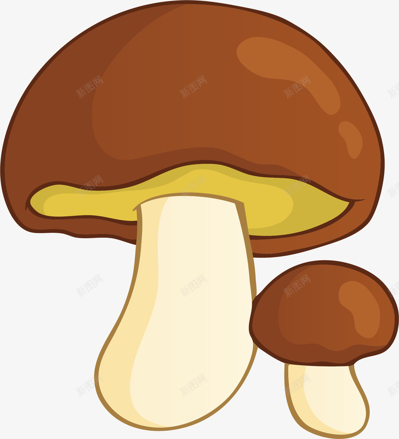 卡通蘑菇矢量图ai免抠素材_88icon https://88icon.com 做饭 卡通 手绘 植物 蘑菇 野生 食物 鲜香菇 黄色 矢量图