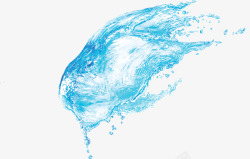 蓝色气泡水花海水素材
