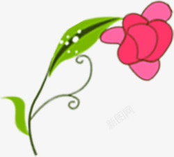 粉色手绘温馨花朵模糊素材