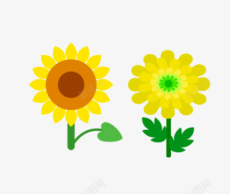 植物太阳花图标矢量图图标